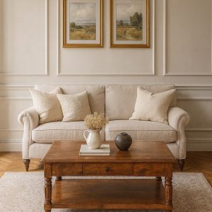Turned Legs Chestnut 2 Drawer Coffee Table