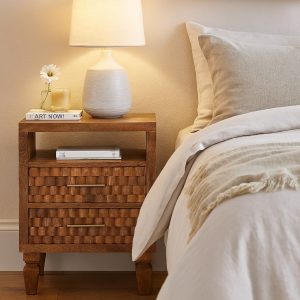 Cadiz Carved Open-Shelf Bedside