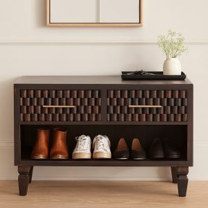Cadiz Carved Shoe Storage Bench