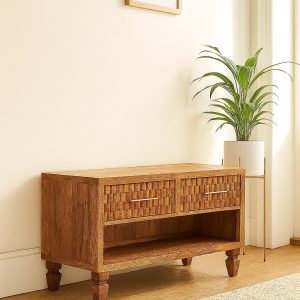 Cadiz Carved Entryway Shoe Cabinet