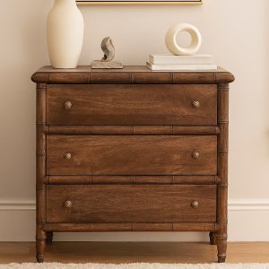 Bamboo Carved 3-Drawer Chest