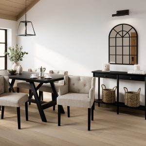 SHAY STONE WINGED DINING CHAIR WITH ARMS