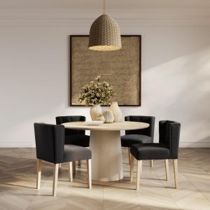 SHAY ANTHRACITE WINGED DINING CHAIR WITHOUT ARMS (