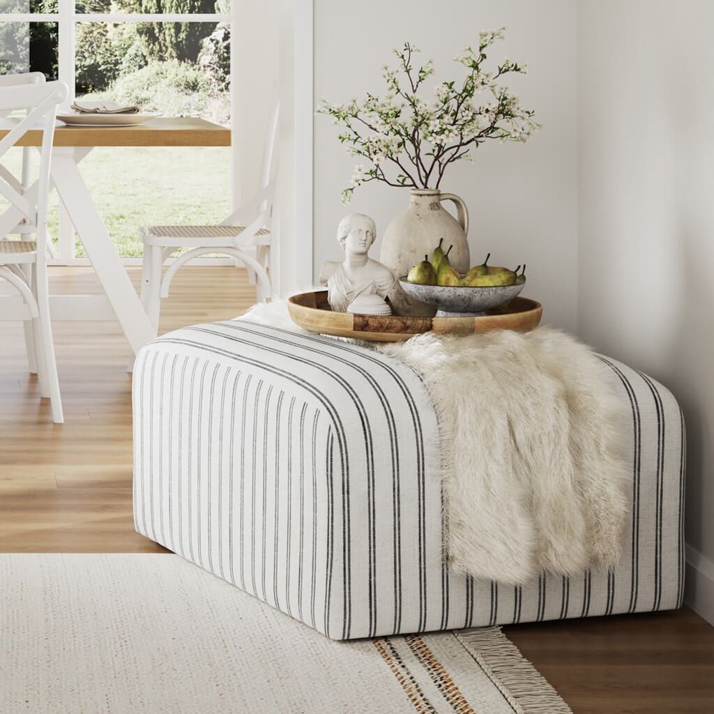 RYDER CHALK STRIPE POUFFE
