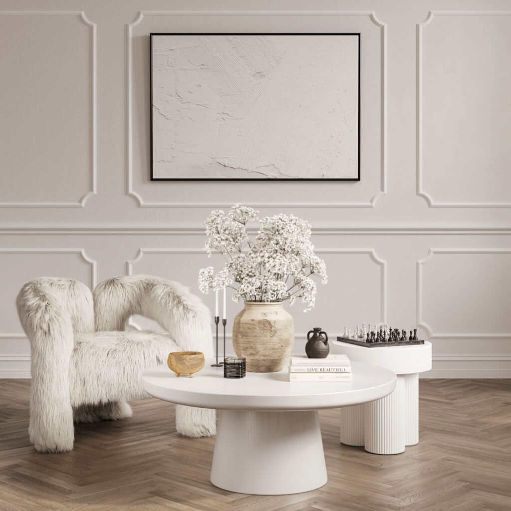 RUMI WHITE COFFEE TABLE