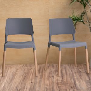 RIVA CHAIR GREY (PACK OF 2)
