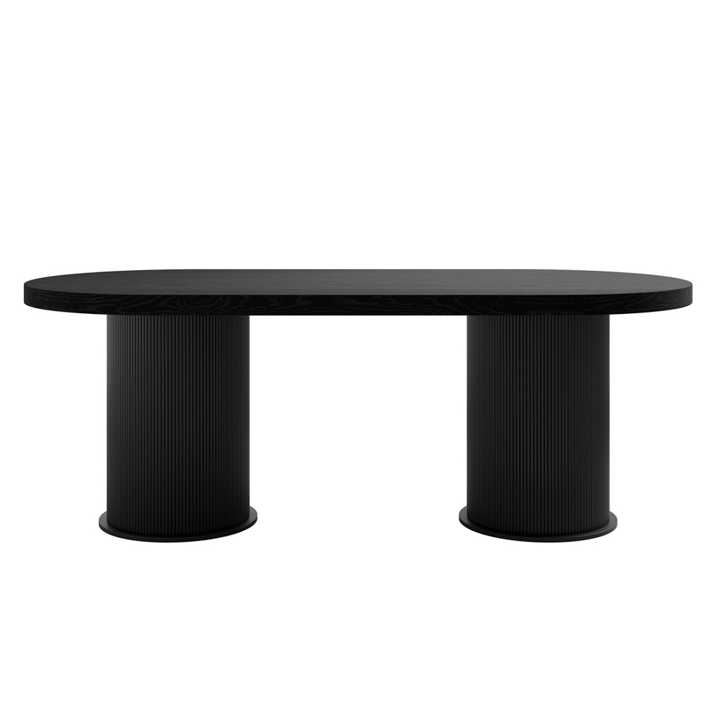 Rina Black Dining Table with 4 Nova Ivory Chairs - Image 2