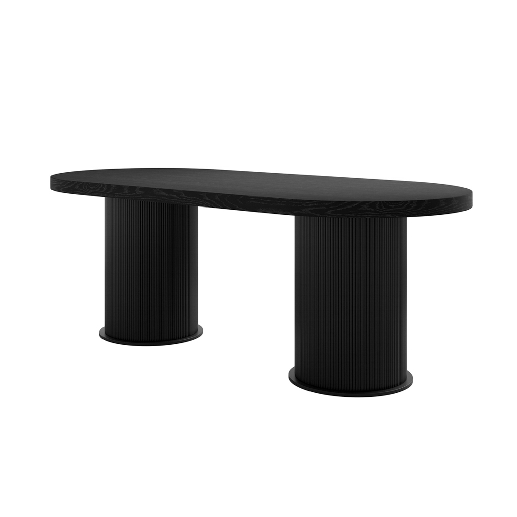 Rina Black Dining Table with 4 Nova Ivory Chairs - Image 3