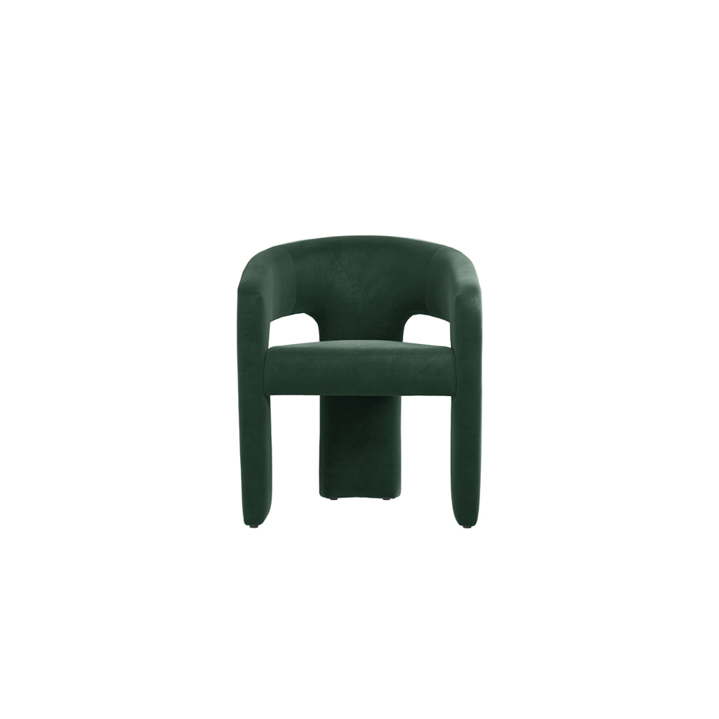 Rina Black Dining Table with 6 Alba Forest Green Chairs - Image 6