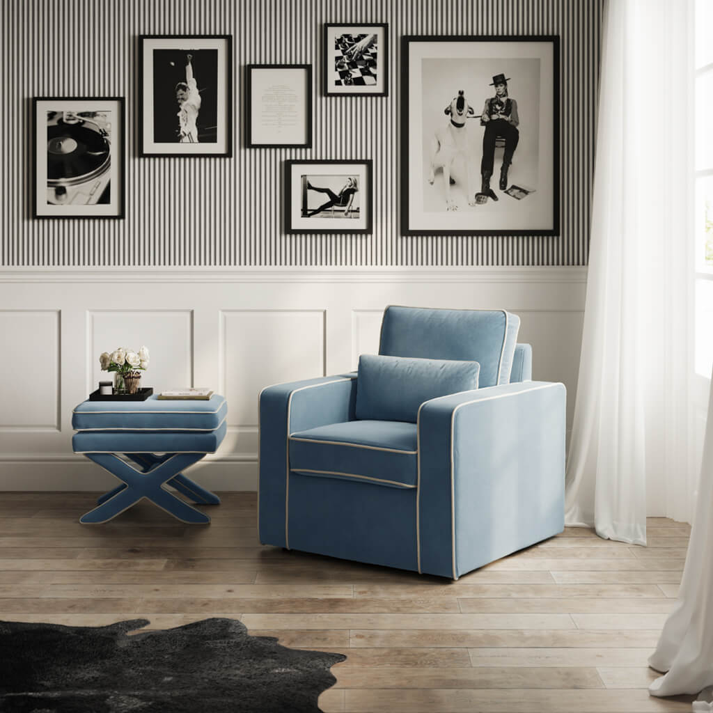 RHODE ICE BLUE STOOL