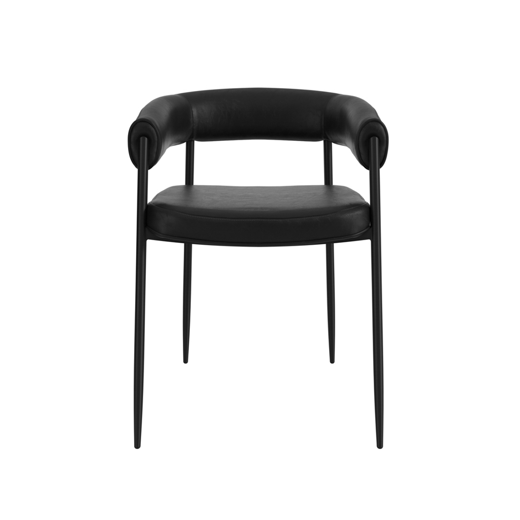 QUEENS BLACK DINING CHAIR (2 PER PACK) - Image 2