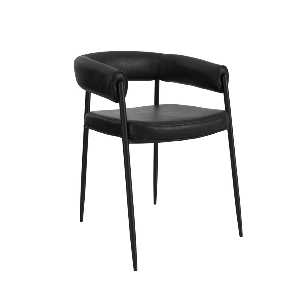 QUEENS BLACK DINING CHAIR (2 PER PACK) - Image 3