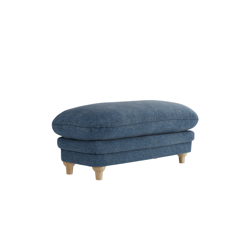 PLUMPTON FOOTSTOOL DENIM BLUE WEAVE - Image 3