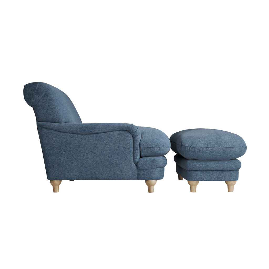 PLUMPTON FOOTSTOOL DENIM BLUE WEAVE - Image 5