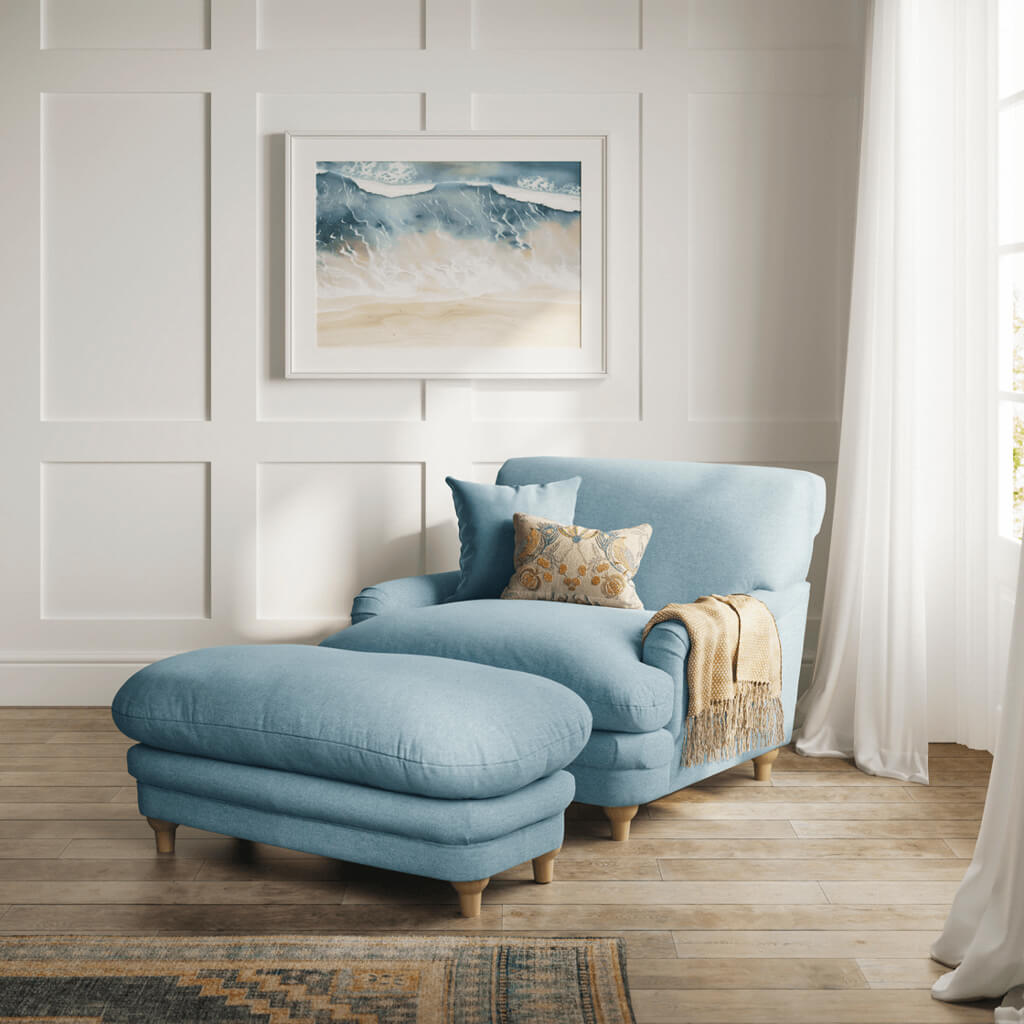 PLUMPTON CHAIR DUCK EGG BLUE WEAVE