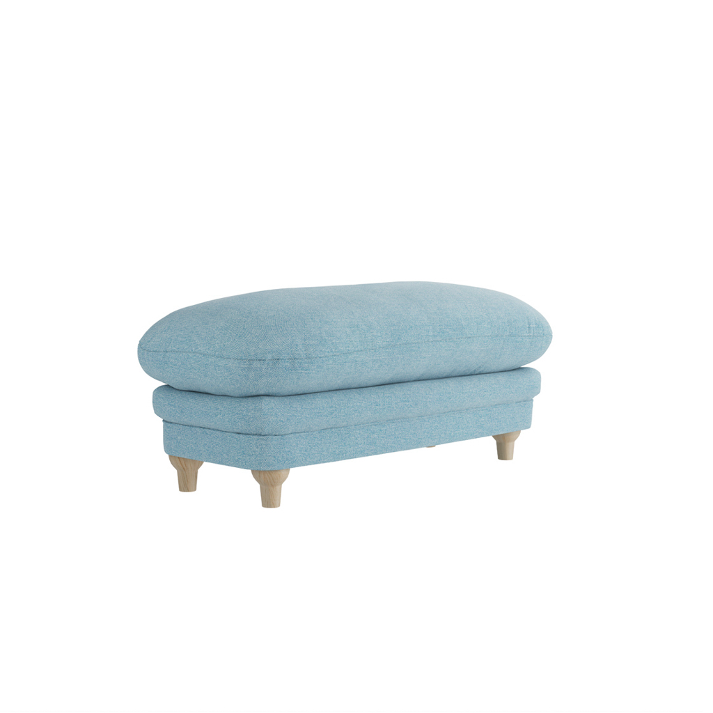 PLUMPTON FOOTSTOOL DUCK EGG BLUE WEAVE - Image 3