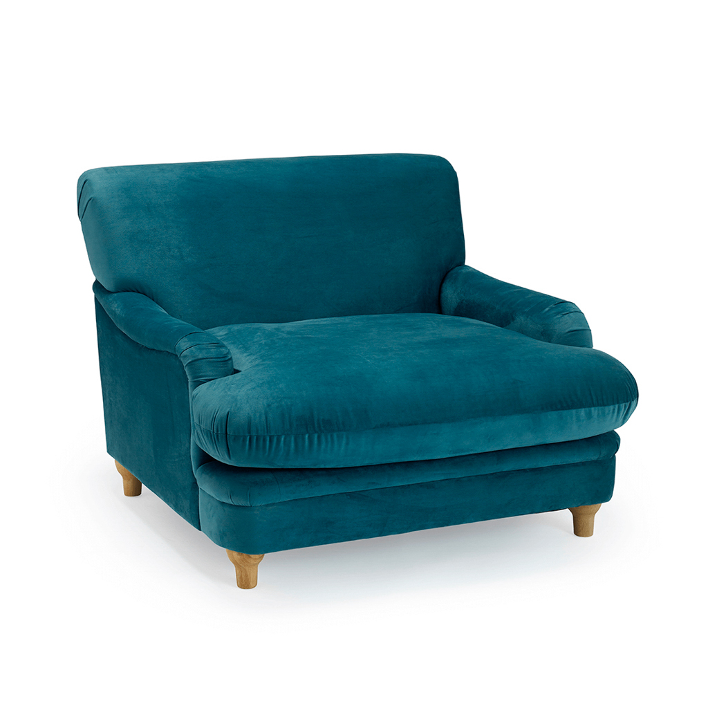 PLUMPTON CHAIR PEACOCK BLUE VELVET - Image 2