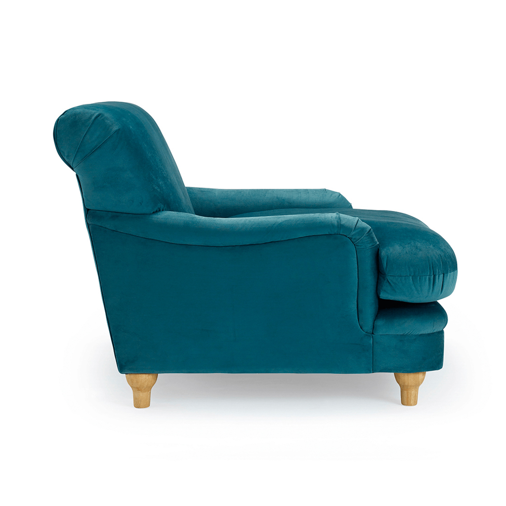 PLUMPTON CHAIR PEACOCK BLUE VELVET - Image 3