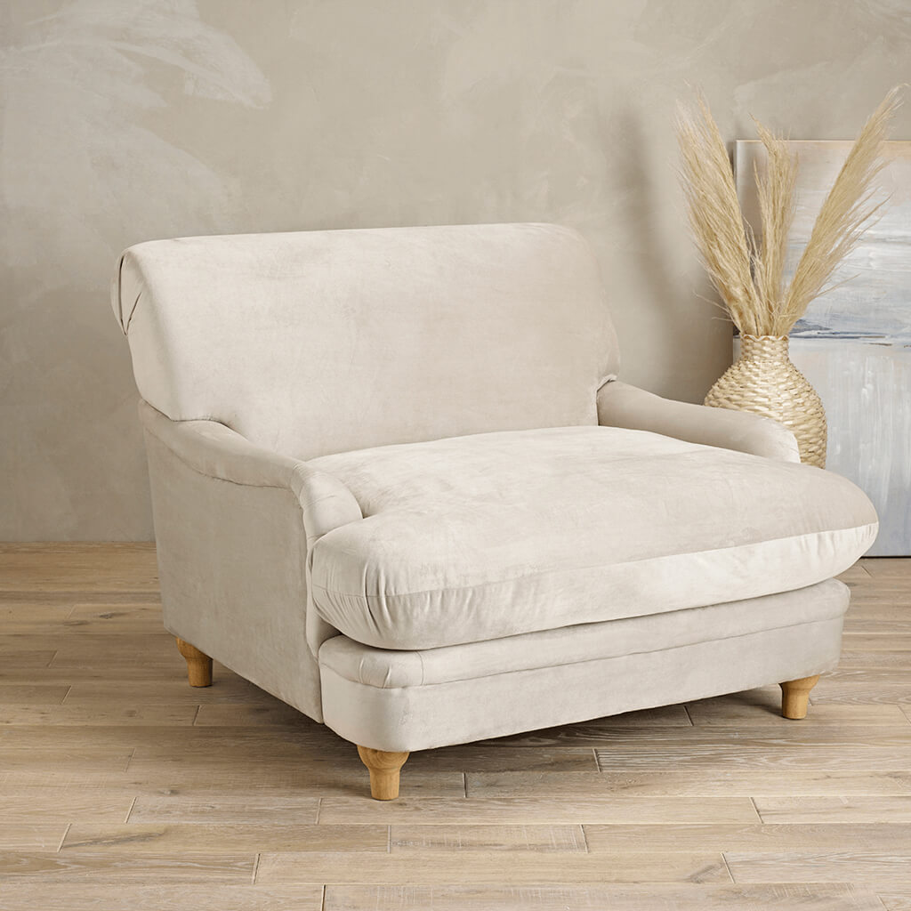 PLUMPTON CHAIR BEIGE VELVET