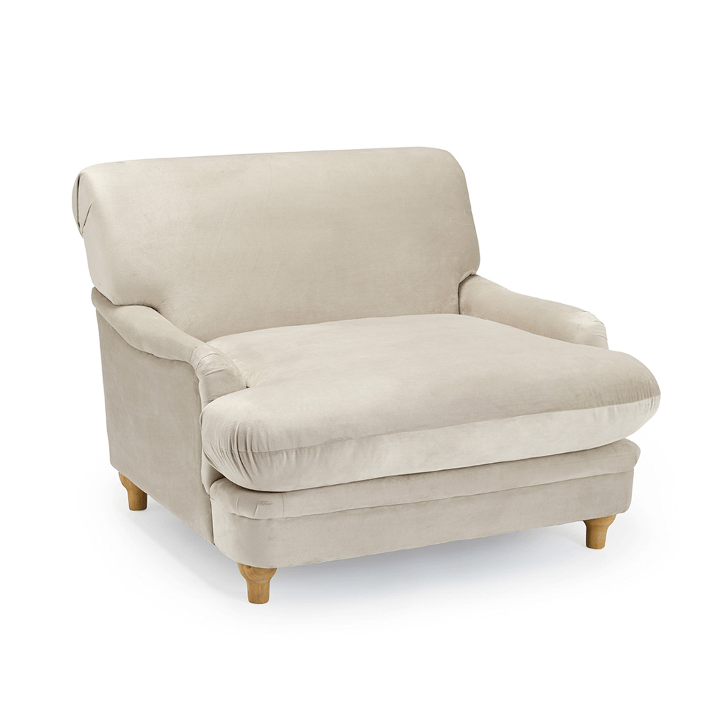 PLUMPTON CHAIR BEIGE VELVET - Image 3