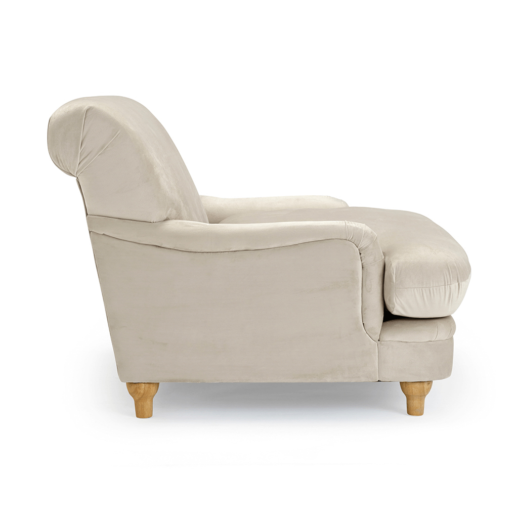 PLUMPTON CHAIR BEIGE VELVET - Image 4