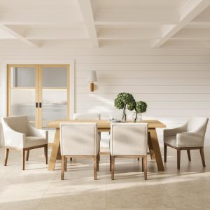PIPER BISQUE / BRUSHED WOOD DINING CHAIR (1 PER PA