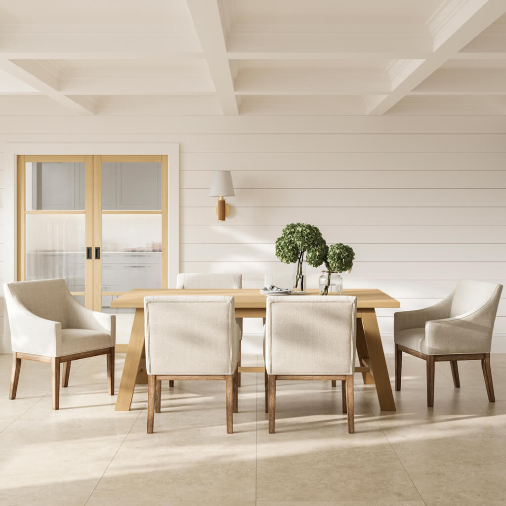 PIPER BISQUE / BRUSHED WOOD DINING CHAIR (1 PER PA