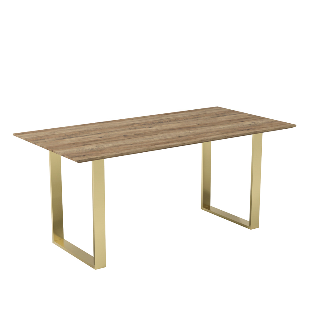 Antibes Gold Dining Table 4 Carlo Taupe Chairs - Image 3