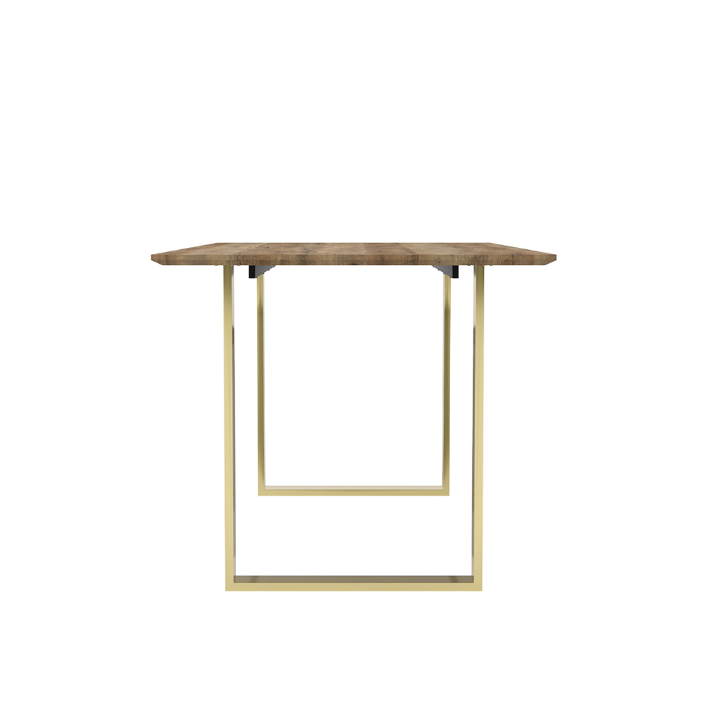 Antibes Gold Dining Table 4 Carlo Taupe Chairs - Image 4