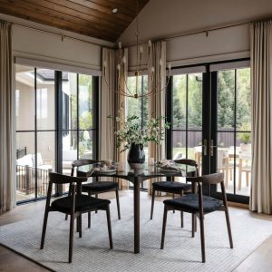 NED CLEAR / CHOCOLATE DINING TABLE