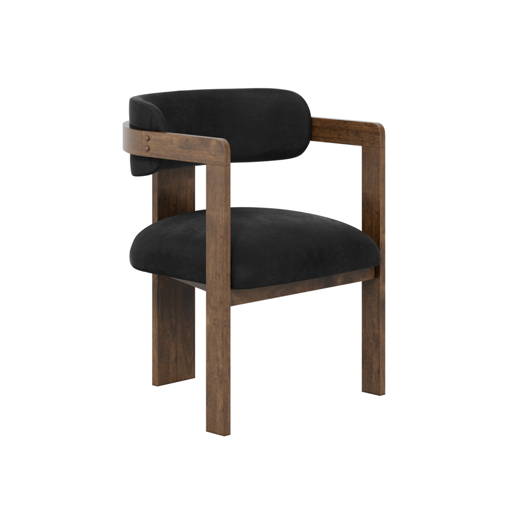 MAI BLACK / WALNUT DINING CHAIR - Image 2