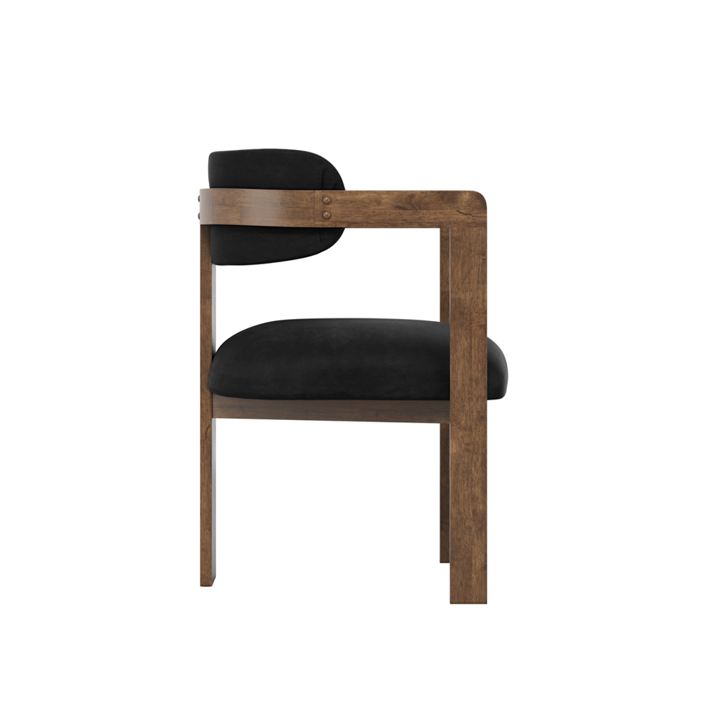 MAI BLACK / WALNUT DINING CHAIR - Image 4