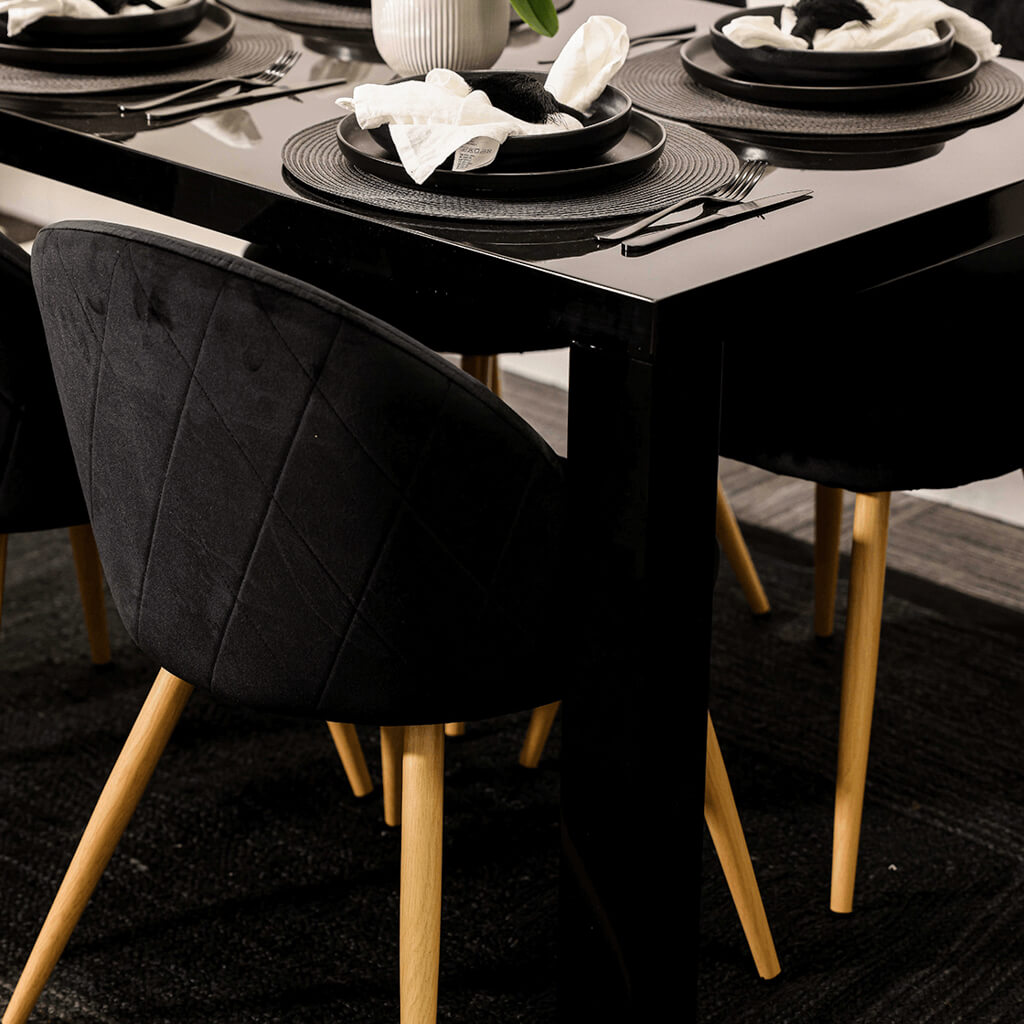 VENICE BLACK VELVET DINING CHAIRS (Set Of 2) - Image 3