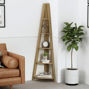 TIVA CORNER LADDER SHELVING OAK