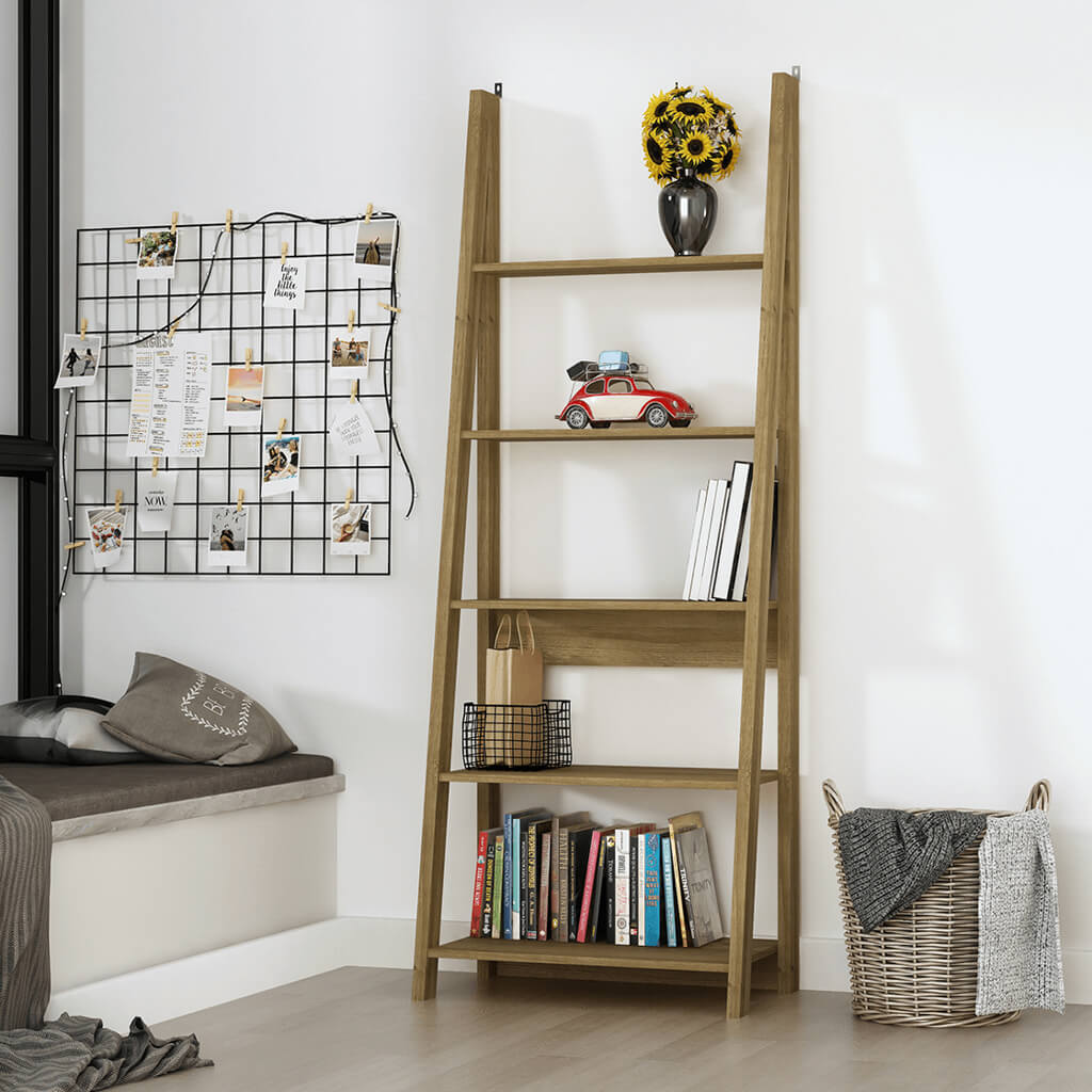 TIVA LADDER BOOKCASE OAK