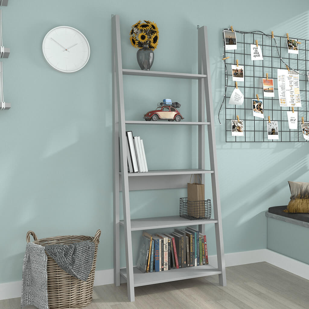 TIVA LADDER BOOKCASE GREY