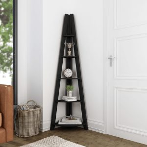 TIVA CORNER LADDER SHELVING BLACK