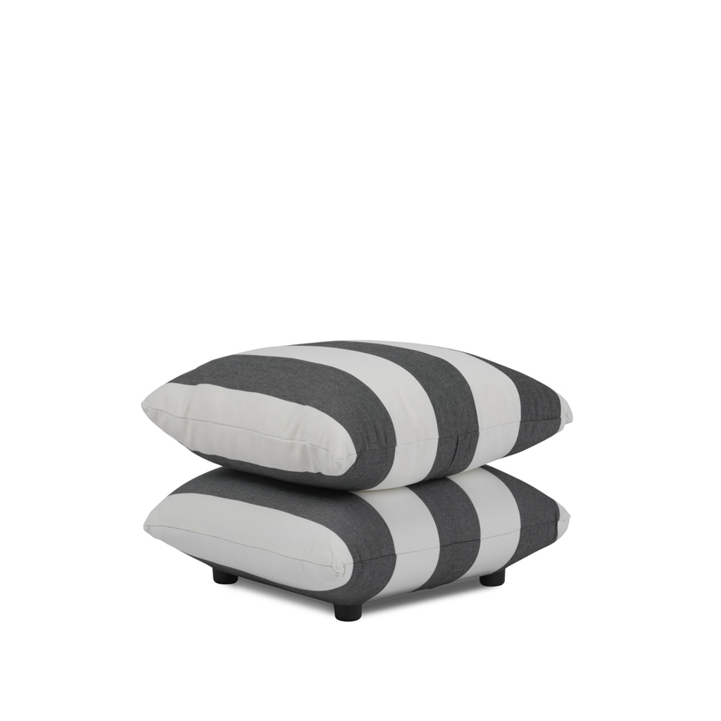 SYCAMORE BLACK AND WHITE THICK STRIPE POUFFE - Image 2