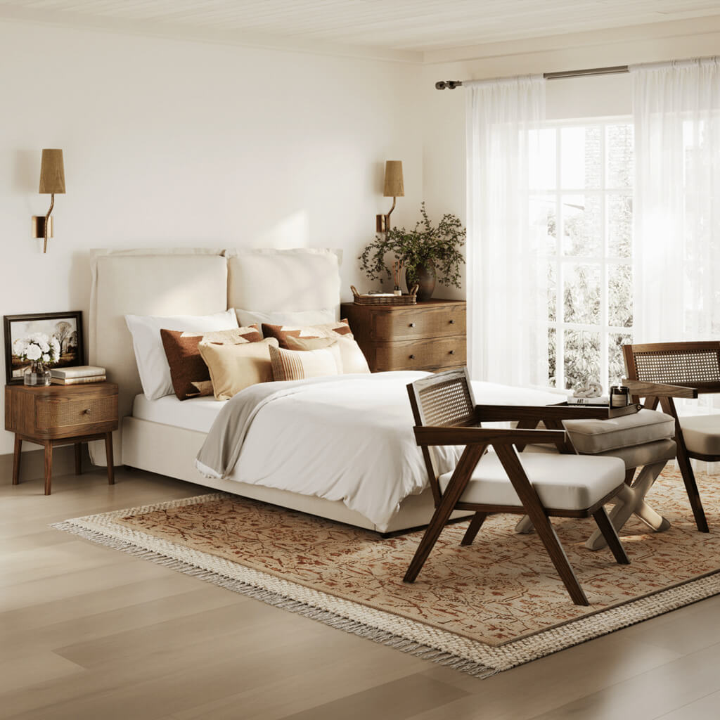 SUNDAY IVORY DOUBLE BED