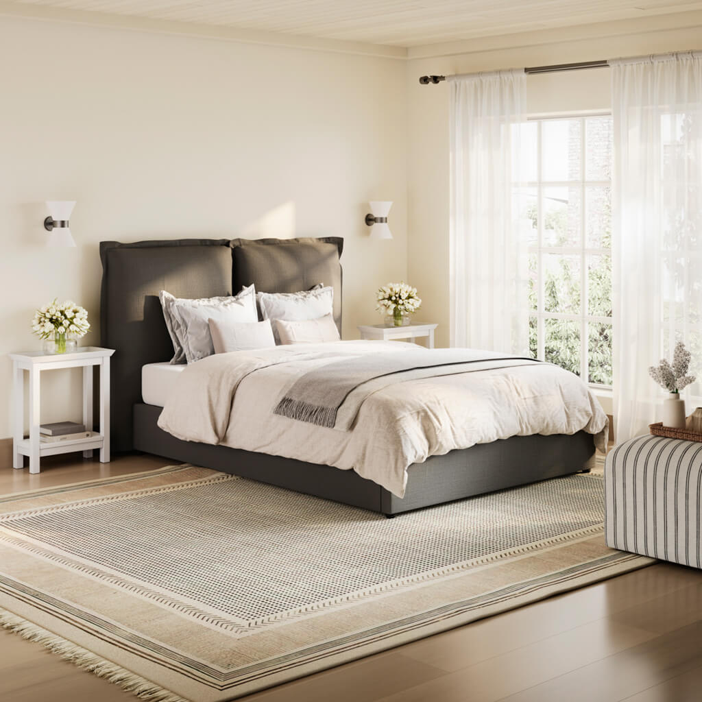 SUNDAY DEEP GREY DOUBLE BED