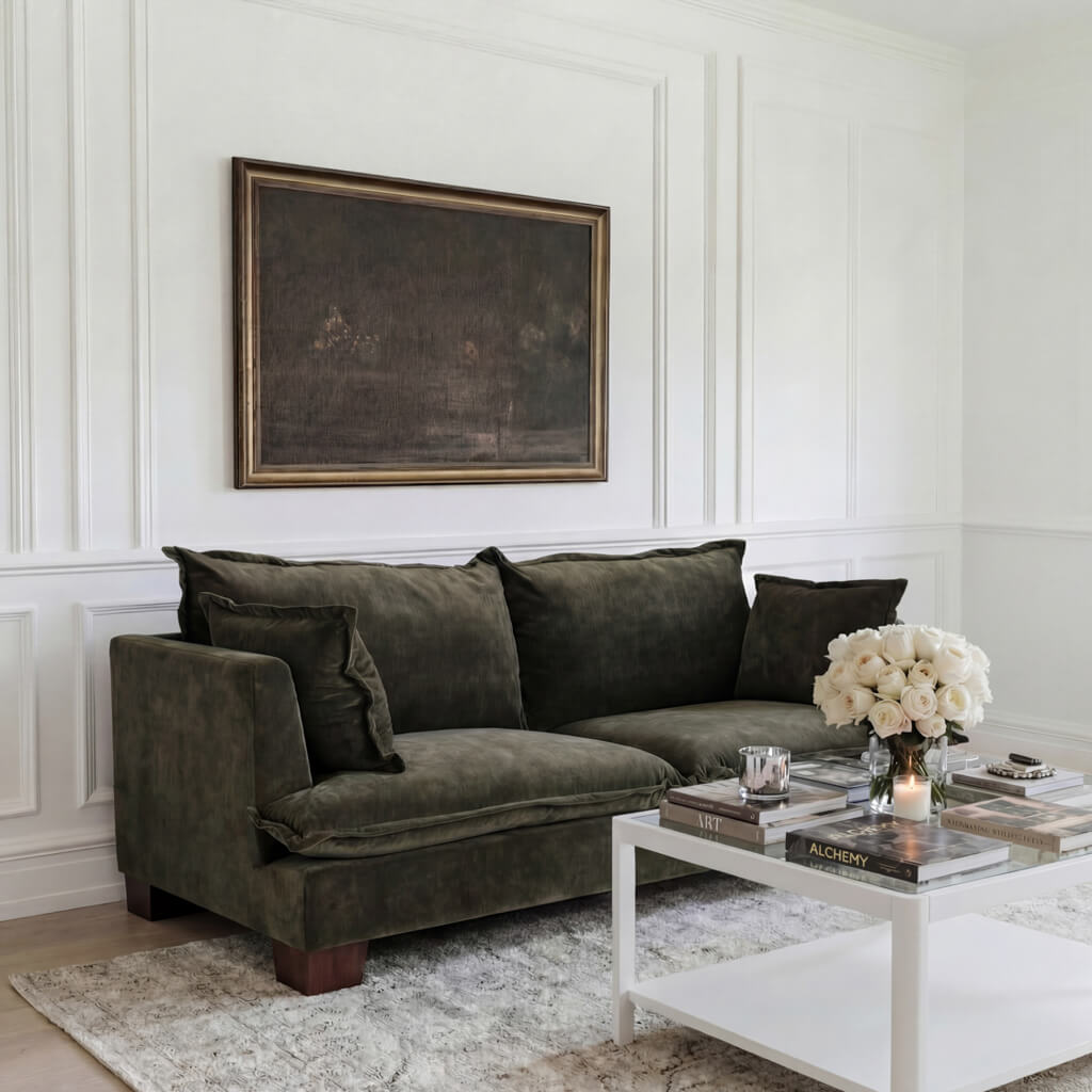 SUFFOLK OLIVE 3 SEATER SOFA