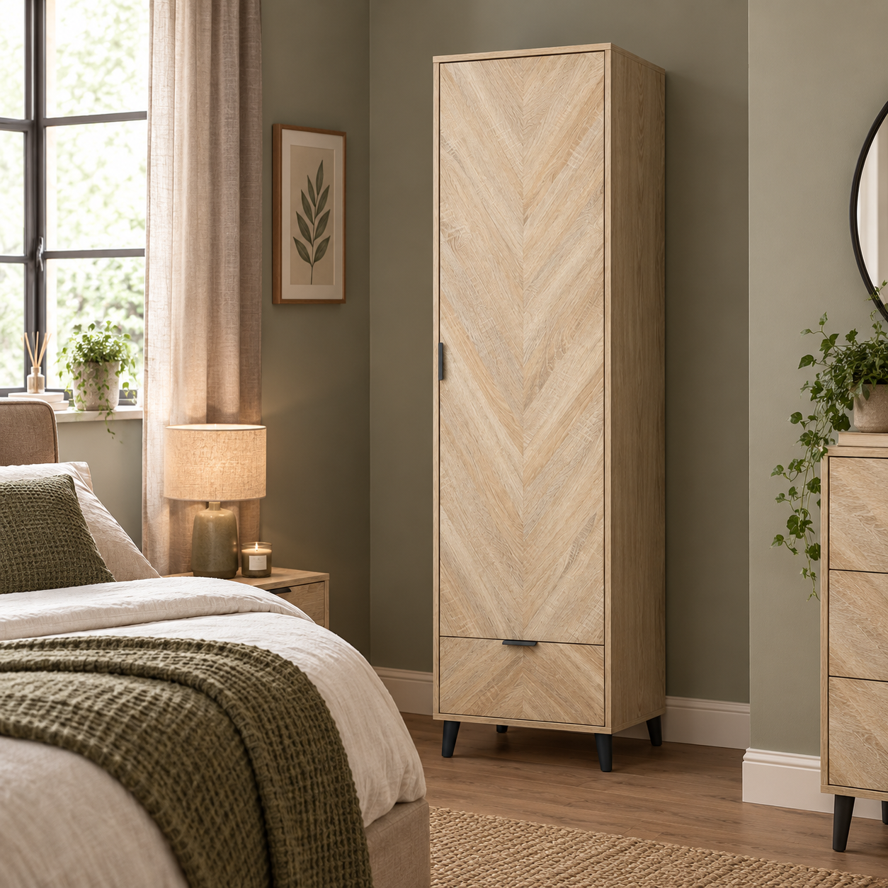 STOCKHOLM CHEVRON 1 DOOR WARDROBE