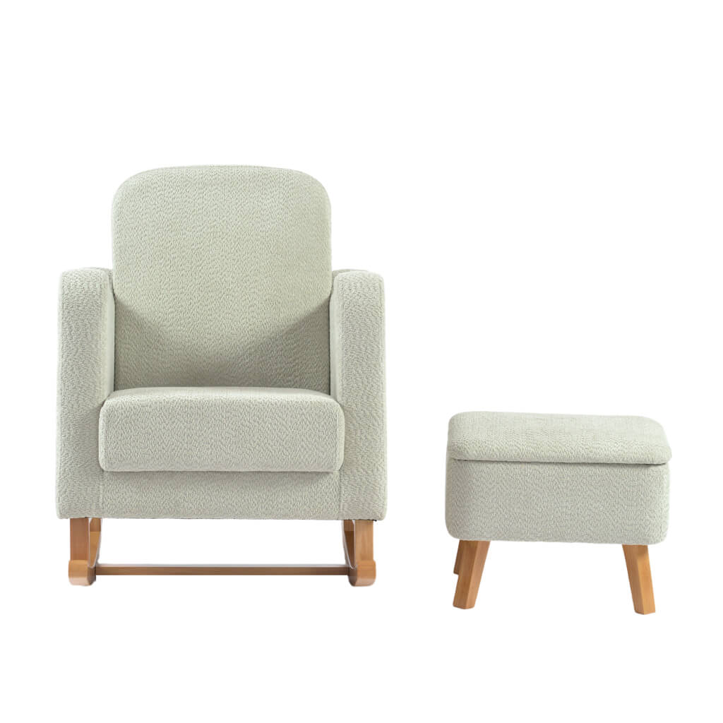 SOOTHER NURSING CHAIR & STOOL SAGE BOUCLE - Image 3