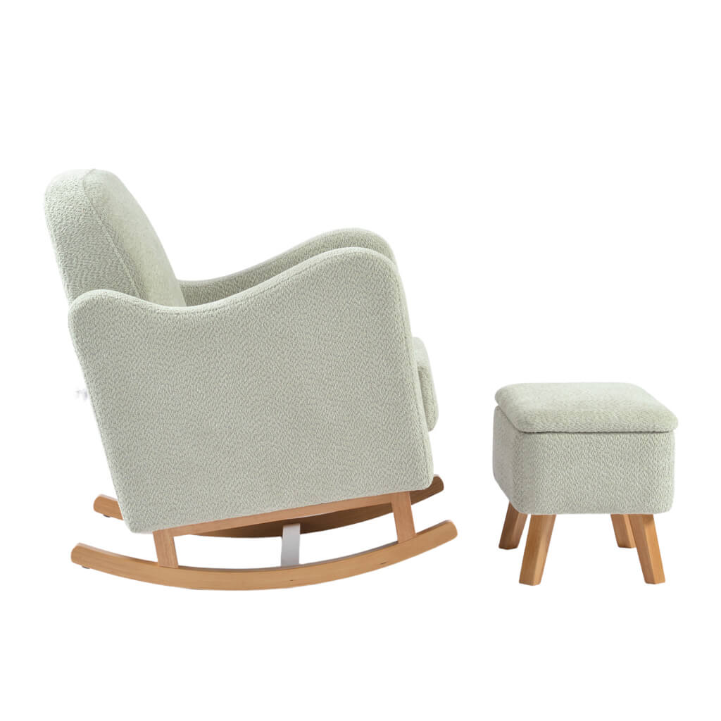 SOOTHER NURSING CHAIR & STOOL SAGE BOUCLE - Image 4