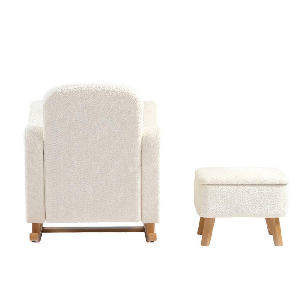 SOOTHER NURSING CHAIR & STOOL OFF WHITE BOUCLE - Image 5