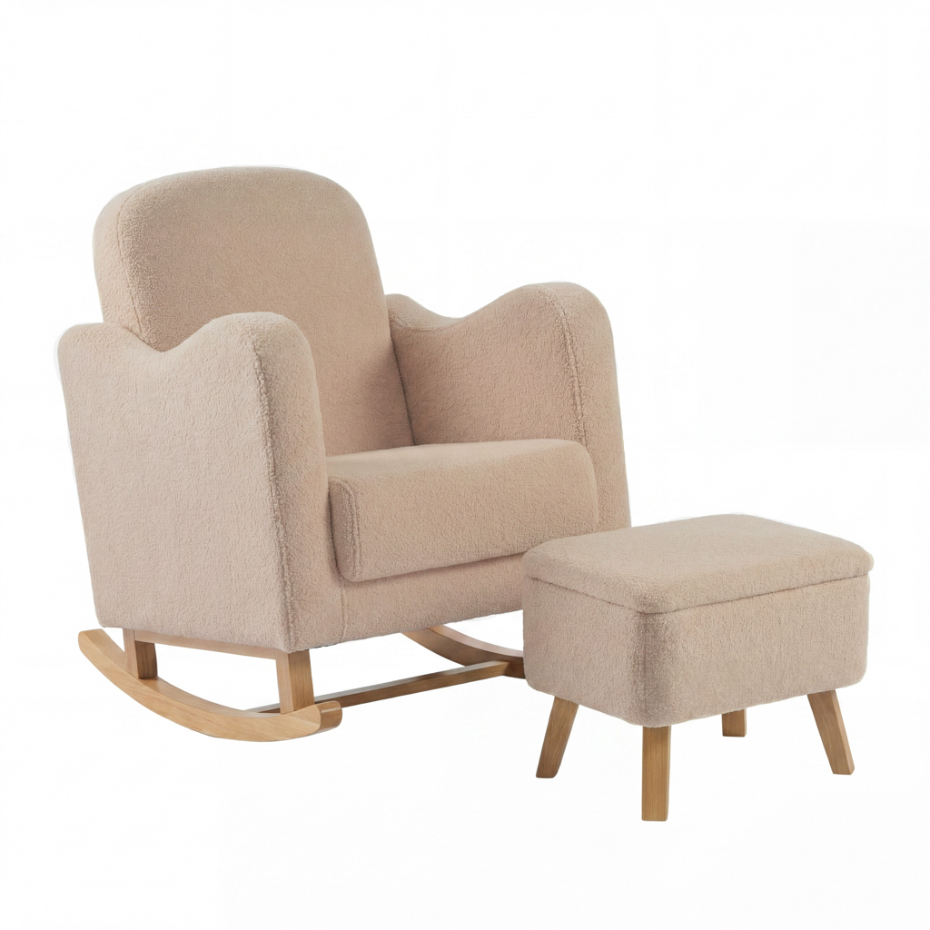 SOOTHER NURSING CHAIR & STOOL OAT TED - Image 2