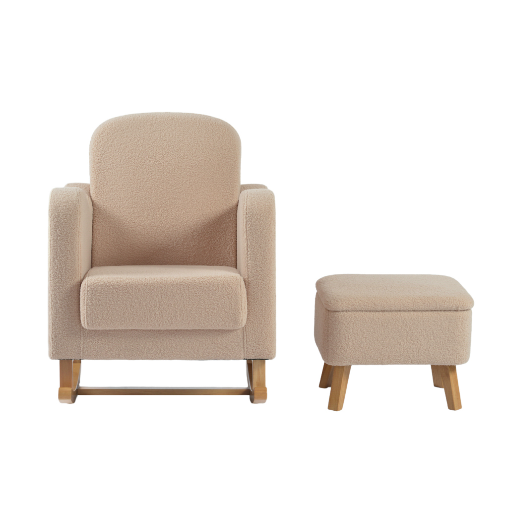 SOOTHER NURSING CHAIR & STOOL OAT TED - Image 3