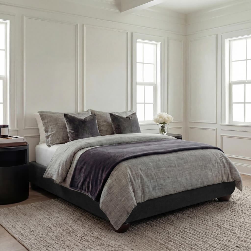 SOLLER DEEP CHARCOAL KING SIZE BED