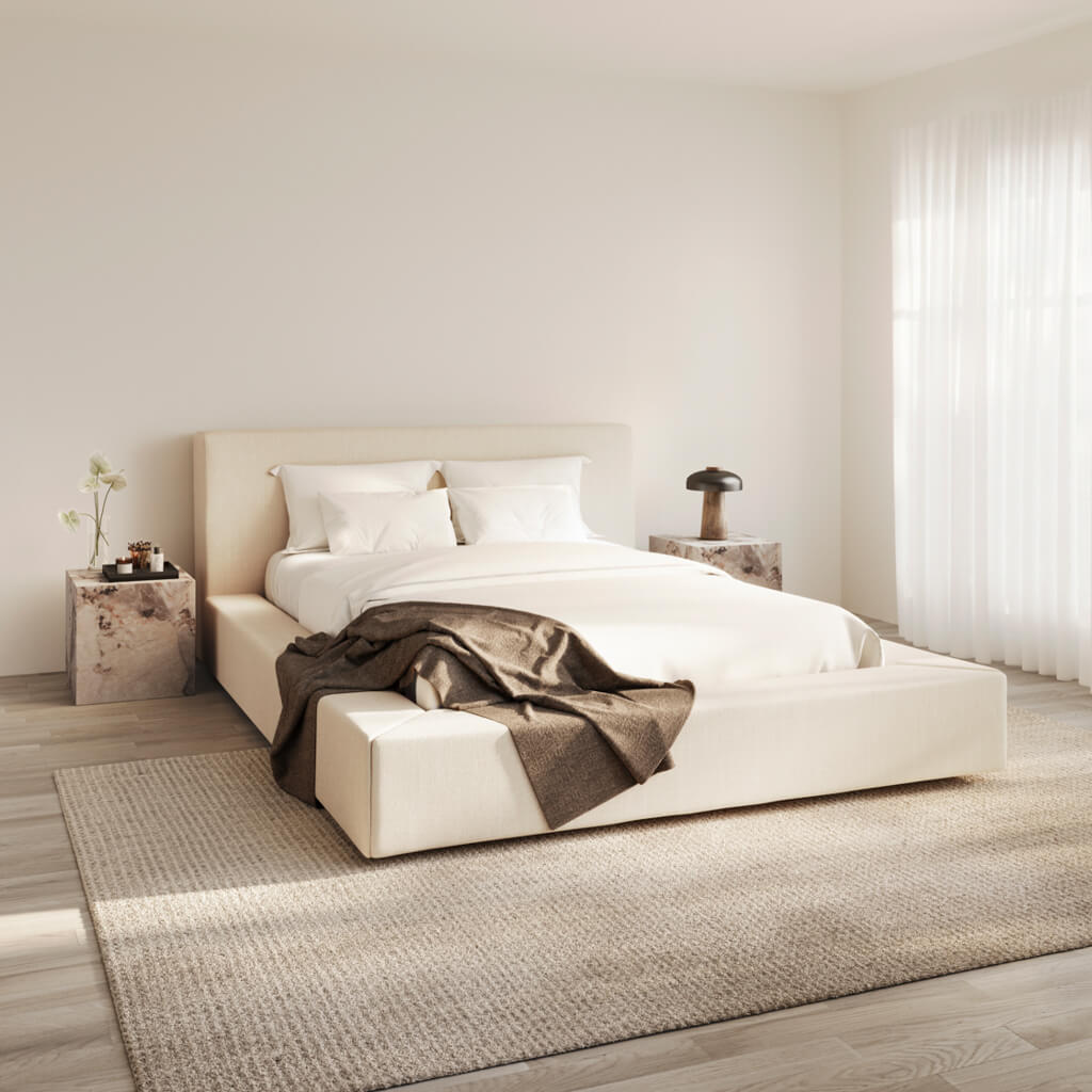 SOHO WHITE CLAY DOUBLE BED