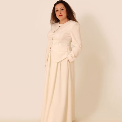 Jerushah Signature Structured Blazer + Graceful Flow Long Skirt